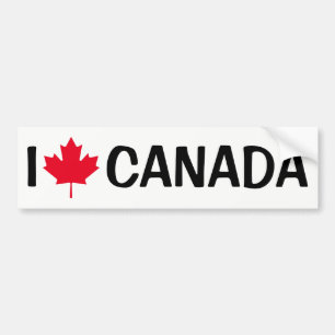 Create Your Own I Love Canada Maple Leaf Bumper Sticker