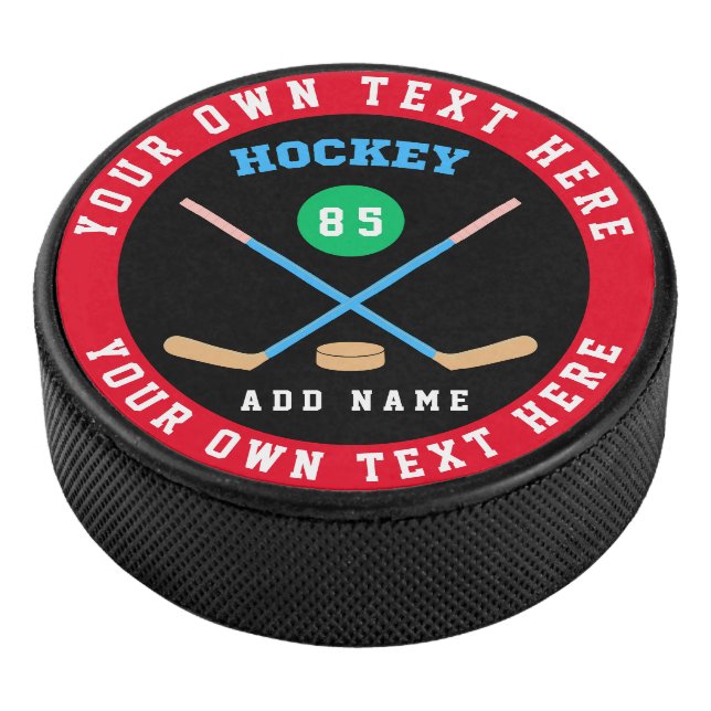 Create Your Own Ice Hockey Custom Name Number Puck (3/4)
