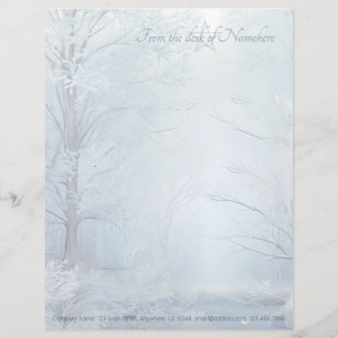 Create Your Own Icy Winter Yule Magical Forest Custom Letterhead