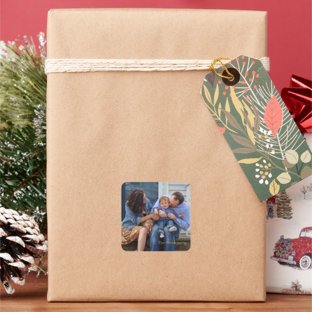 Create Your Own Image & Text Square Sticker (Holiday)