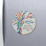 Create Your Own Inspirational Motivational Magnet<br><div class="desc">This decorative magnet features a mosaic tree in rainbow colours and space for you to add your inspirational quote.
Use the Customise Further option to change the text size,  style,  or colour if you wish.
Original Mosaic © Michele Davies.</div>