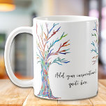 Create Your Own Inspirational Motivational Quote Coffee Mug<br><div class="desc">This unique coffee mug is decorated with a colourful mosaic Tree of Life design and stylish script typography.
Add your chosen quote or message to personalise it. 
Click Edit to change the font,  font size,  and font colour.
Original Mosaic © Michele Davies.</div>