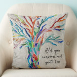 Create Your Own Inspirational Motivational Quote  Cushion<br><div class="desc">This unique pillow is decorated with a colourful mosaic Tree of Life design.
Add your chosen quote to personalise this pillow. 
Click Customise Further to edit font,  font size,  and font colour.
Original Mosaic © Michele Davies.</div>