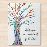 Create Your Own Inspirational Motivational Quote  Jigsaw Puzzle<br><div class="desc">This unique jigsaw puzzle is decorated with a colourful mosaic Tree of Life design.
Add your chosen quote or message to personalise it. 
Click Customise Further to change the font,  font size,  and font colour.
Original Mosaic © Michele Davies.</div>