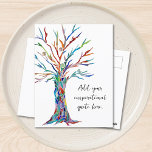 Create Your Own Inspirational Motivational Quote Postcard<br><div class="desc">This unique postcard is decorated with a colourful mosaic Tree of Life design.
Add your chosen quote or message to personalise it. 
Click Customise Further to change the font,  font size,  and font colour.
Original Mosaic © Michele Davies.</div>