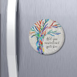 Create Your Own Inspirational Quote Magnet<br><div class="desc">This unique magnet is decorated with a colourful mosaic Tree of Life design.
Add your chosen inspirational quote or message to personalise it. 
You can edit the font,  font size,  and font colour. Original Mosaic © Michele Davies.</div>