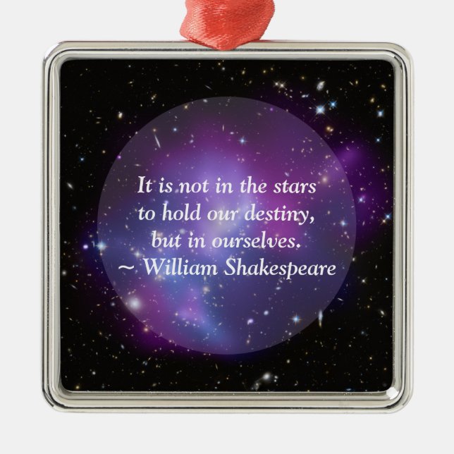 Create Your Own Inspirational Quote Purple Cosmic Metal Ornament (Front)