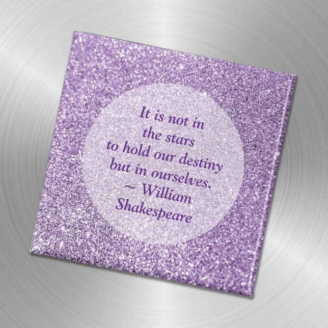 Create Your Own Inspirational Quote Purple Glitter Magnet (Creator Uploaded)