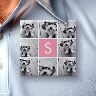 Create Your Own Instagram Collage Custom Monogram 15 Cm Square Badge