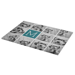 Create Your Own Instagram Collage Custom Monogram Cutting Board