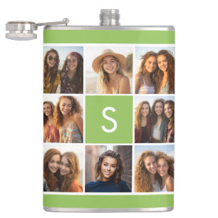 Create Your Own Instagram Collage Custom Monogram Hip Flask