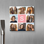 Create Your Own Instagram Collage Custom Monogram Magnet<br><div class="desc">Use 8 square photos to create a unique and personal gift. Or you can keep the hipster puppy and make a trendy keepsake. If you need to adjust the pictures,  click on the customise tool to make changes.</div>
