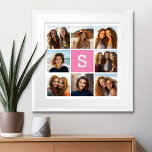 Create Your Own Instagram Collage Custom Monogram Poster<br><div class="desc">Add 8 photos and custom text to make a unique keepsake for your wall. The art includes 8 pictures surrounding a text box where you can add a monogram or other text.</div>