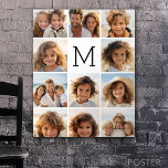 Create Your Own Instagram Collage Custom Monogram Poster<br><div class="desc">Black and White - Use 11 square photos to create a unique and personal gift.  If you need to adjust the pictures,  click on the customise tool to make changes.</div>