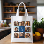 Create Your Own Instagram Collage Custom Monogram Reusable Grocery Bag<br><div class="desc">Use 8 square photos to create a unique and personal gift. Or you can keep the hipster puppy and make a trendy keepsake. If you need to adjust the pictures,  click on the customise tool to make changes.</div>
