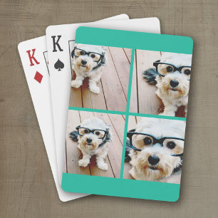 Create Your Own Instagram Collage green 4 Pictures Playing Cards