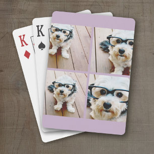 Create Your Own Instagram Collage Lilac 4 Pictures Playing Cards