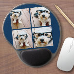 Create Your Own Instagram Collage Navy 4 Pictures Gel Mouse Pad<br><div class="desc">Use four square photos to create a unique and personal gift. Or you can keep the hipster puppy and make a trendy keepsake. If you need to adjust the pictures,  click on the customise tool to make changes.</div>
