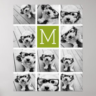 Create Your Own Instagram Photo Collage Lime Poster