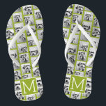 Create Your Own Instagram Photo Collage Lime Thongs<br><div class="desc">Use up to 11 square or selfie phone photos to create a unique and personal gift. Or you can keep the hipster puppy and make a trendy keepsake. If you need to adjust the pictures,  click on the customise tool to make changes.</div>