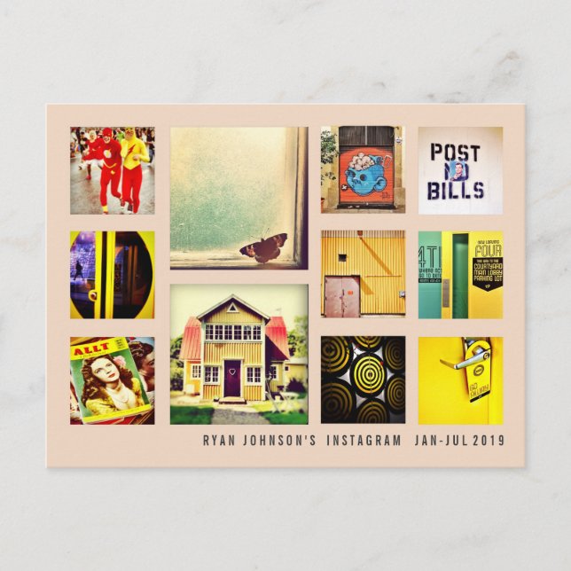 Create Your Own Instagram Photo Collage Postcard (Front)