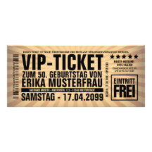 Create your own invitations as a VIP TICKET