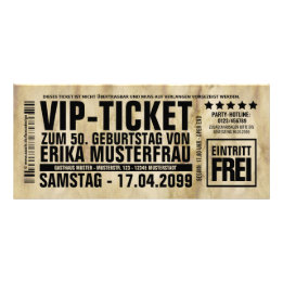 Create your own invitations as a VIP TICKET