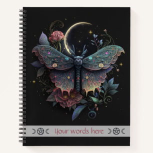 Create Your Own Iridescent Celestial Peony Moth Notebook