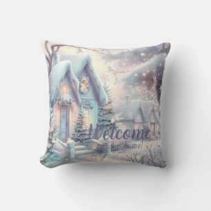 Create Your Own Iridescent Snowy Christmas Village Cushion