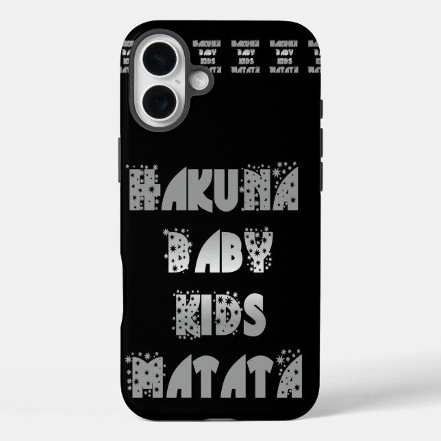 Create Your Own Jet Black Baby Kids Hakuna Matata Case-Mate iPhone Case (Back)