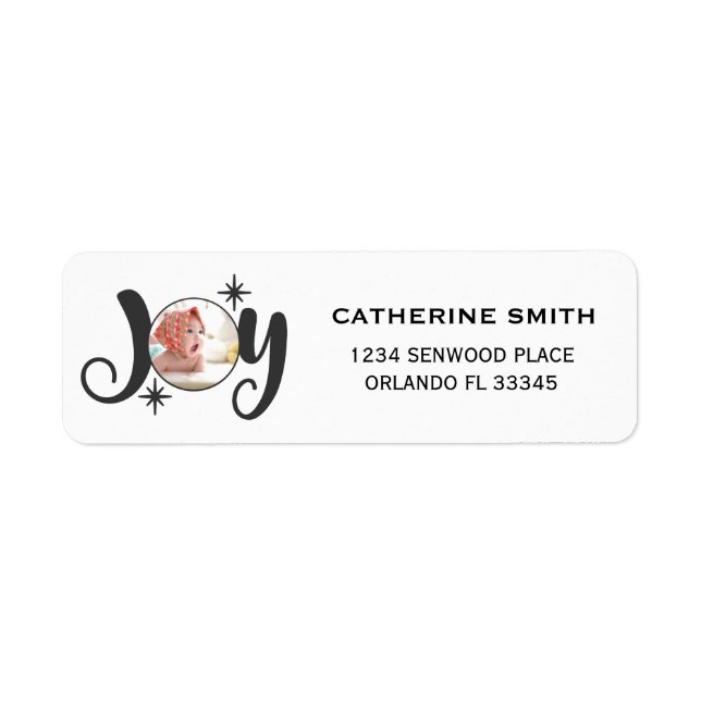 Create Your Own JOY Photo Return Address Label (Front)
