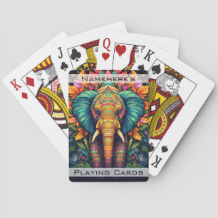 Create Your Own Jungle Elephant Totem Animal Playing Cards