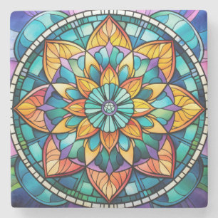 Create Your Own Kaleidoscope Stained Glass Flower Stone Coaster