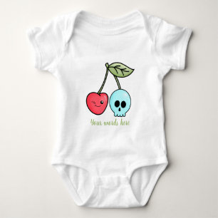 Create Your Own Kawaii Cherry & Skull Baby Bodysuit