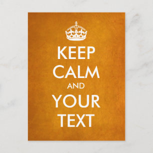 Create your own "Keep Calm & Carry On" (gold foil) Postcard