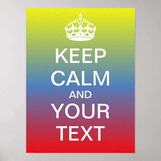 Create Your Own "Keep Calm & Carry On" Poster! Poster (Front)