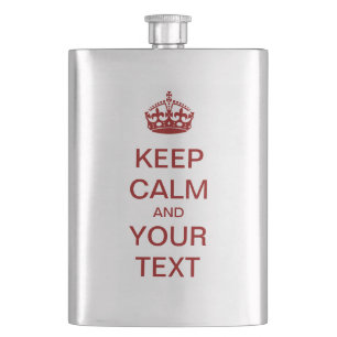 Create Your Own "KEEP CALM" Flask! (dark red) Hip Flask