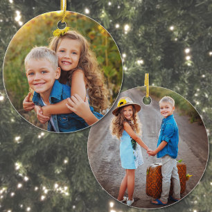 Create Your Own Kids Photo Christmas Ceramic Ornament