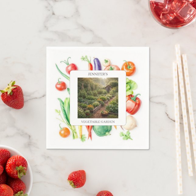 Create your own kitchen garden photos monogrammed napkin (Insitu)