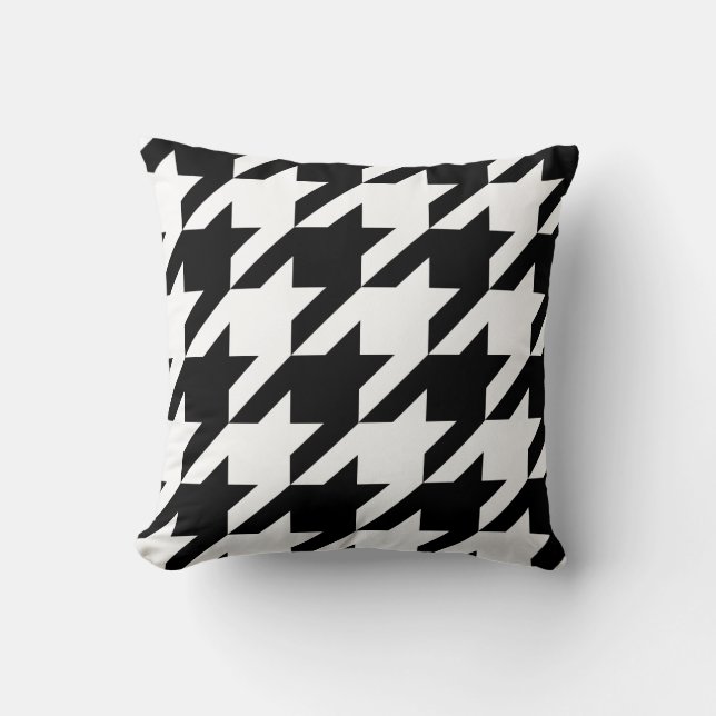 Create Your Own Large Black Houndstooth Cushion (Front)