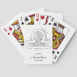 Create Your Own Large Elegant Black & White Libra Playing Cards