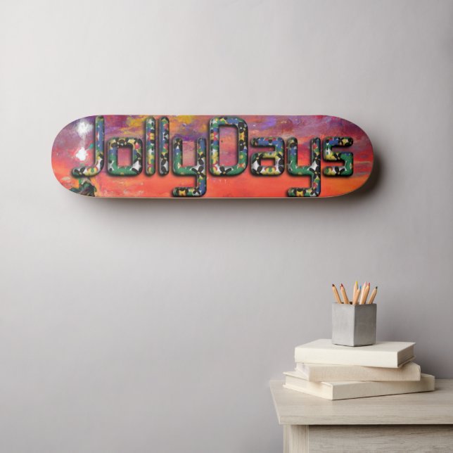 Create Your Own  Latest 3D Fun Happy Holidays Idea Skateboard (Wall Art (Horz))
