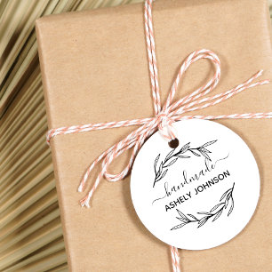 Create Your Own Laurel Leaf Handmade Name Self-inking Stamp