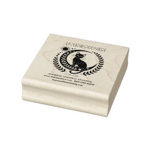 Create Your Own Laureled Black Cat Sun Moon Rubber Stamp
