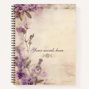 Create Your Own Lavender Wildflowers Parchment Notebook