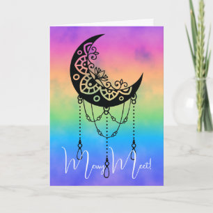 Create Your Own Leafy Boho Moon Silhouette Card