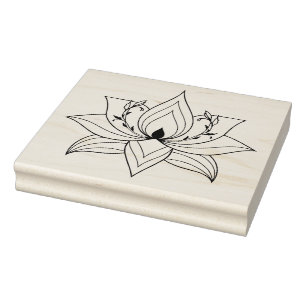 Create Your Own Leafy Lotus Flower Yoga Meditation Rubber Stamp