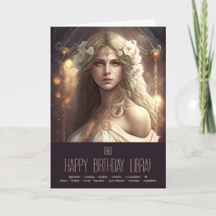 Create Your Own Libra Sun Sign Zodiac Goddess Holiday Card