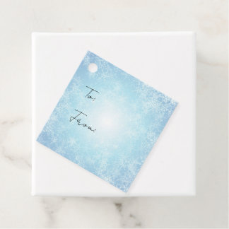 Create Your Own Light Blue Snowflakes Favour Tags