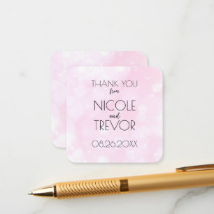 Create Your Own - Light Pink Bokeh Thank You Enclosure Card